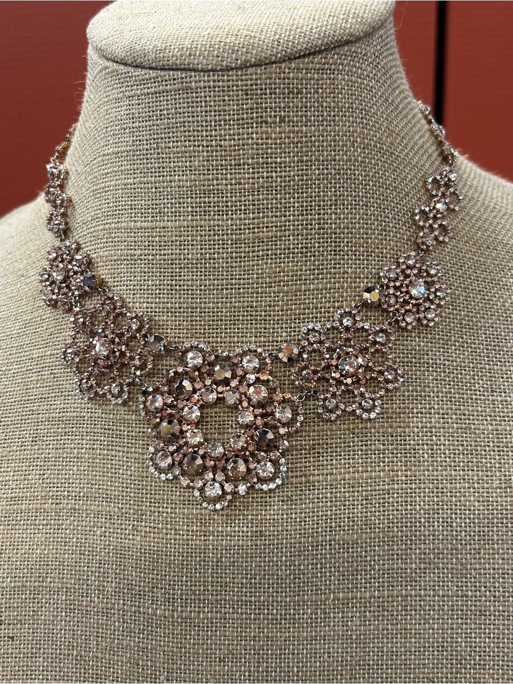 kate spade Rose Gold Floral Crystal Statement Necklace